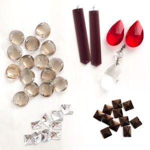 Austrian Crystals Lot Red Purple Beige